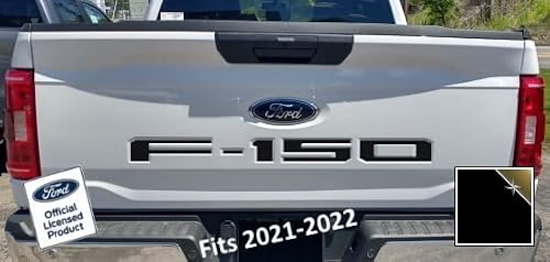 Decal Mods 2021-2026 Tailgate Insert Decals Letters Inlays Indent Stickers (Thin Decal) for Ford F150 (2021-2026) (Black Reflective [Reflects Gold]) - CB+R