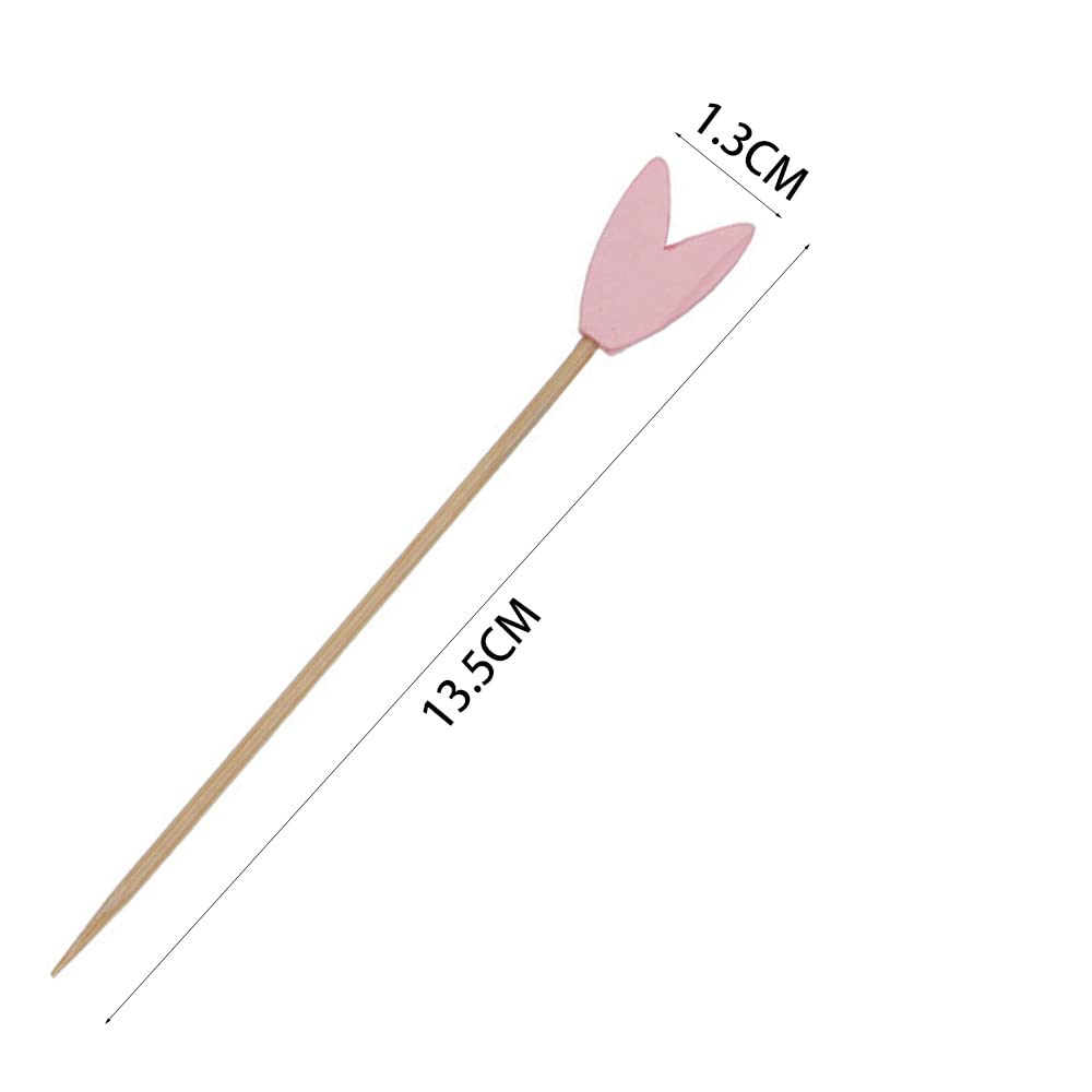 100 spiedini di bambù da cocktail in legno tropicale stuzzicadenti colorati cuore cocktail cuore swizzle stecchini in legno accessori per alimenti per bevande dessert