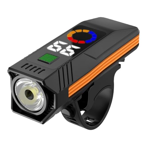 Faro de bicicleta, 5 modos de visualización digital, iluminación para ciclismo, iluminación de bicicleta de montaña, impermeable, para viajes diarios, calles, senderos de montaña, lluvia, temprana por