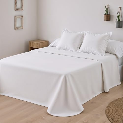 Miniatura 2 de Boheme Colcha Reversible De Microfibra Blanca Para Cama De 150 2 Fundas De Cojín 250x270 Cm Ligera Y Transpirable Ideal Para Entretiempo