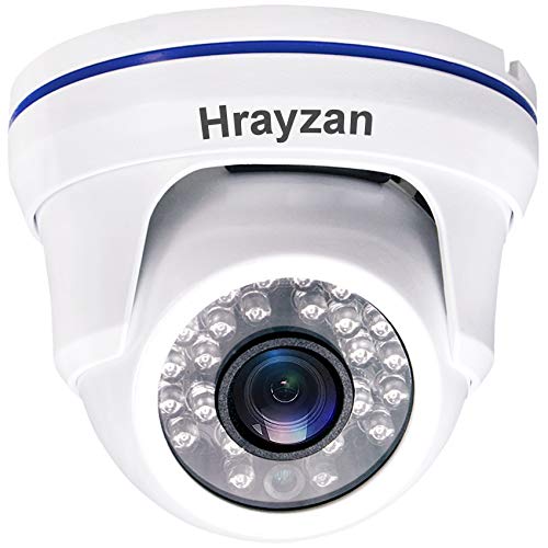 1080P Dome CCTV Camera, Hrayzan 1920TVL 2MP HD Security Camera, Hybrid 4 in 1 TVI/ CVI/ AHD/ CVBS Analog, IP66 Waterproof Indoor Outdoor Wired Surveillance Camera with 65ft Day Night Vision IR(White)