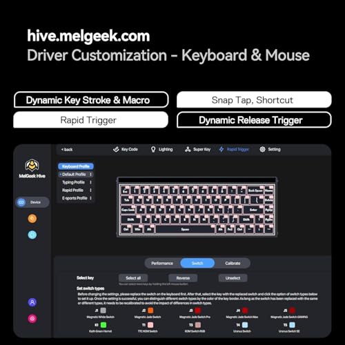 Image of MelGeek 68 Ultra Hall Effect Keyboard Magnetic Gaming Keyboard, hot swappable Magnetic switches Rapid Trigger Gaming Keyboard,Snap Tap (Transparent Pink)