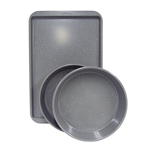 Casaware Classic 3 Piece Granite Bakeware Set (Silver) #TOP1