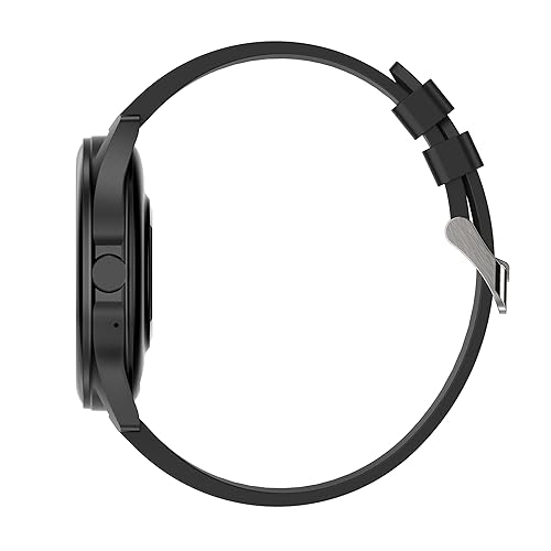 Image of Nervfit Intense Round dial Smartwatch with 1.39 inch Super HD Display, Bluetooth 5.2 Calling, IP68 Water Resistance, Heart Rate & BP Monitoring, Sleep Tracking, and 30-Day Standby - Midnight Black