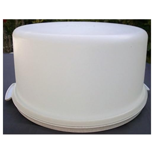 Tupperware Maxi Cake Taker Pie Carrier White Base and Sheer Cover Jumbo 12" X 6"