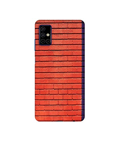 Image of Amazon Brand - Solimo Plastic Designer Red and Purple Brick 3D Printed Hard Back Case Mobile Cover for Samsung Galaxy M51