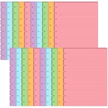 4-Pack 9-Disc Discbound 5 Colorful Line Paper Pre-punched Happy Planners Inserts, 400Sheets/800Pages Classic Size Line Loose-Leaf Paper, Per Color 80 Sheets, 7" x 9.25"