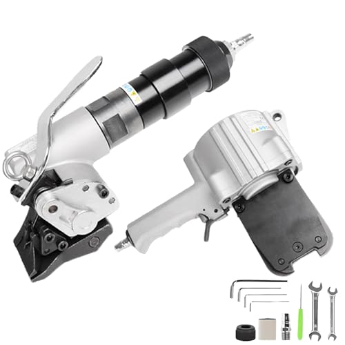 CLEASEBILY Metal Banding Tool, Pneumatic, 8500N Tension, Portable for 1.25in Straps, Industrial Use