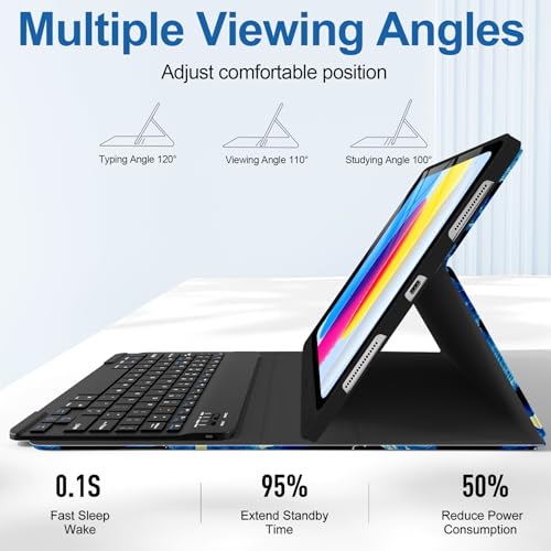 Clavier iPad 11 pouces rechargeable pour étudier au café avec étui chat mignon - 4