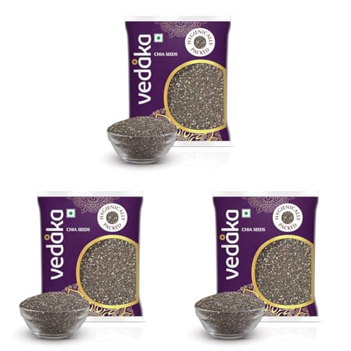 Image of Amazon Brand - Vedaka Premium Raw Chia Seeds | 200 Gram | Calcium And Protein Rich Seeds (Pack of 3)