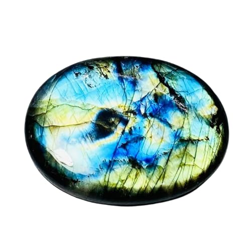 Labradorite naturelle de 50x38x7mm pour fabrication de bijoux, bague, pendentif et collier DIY