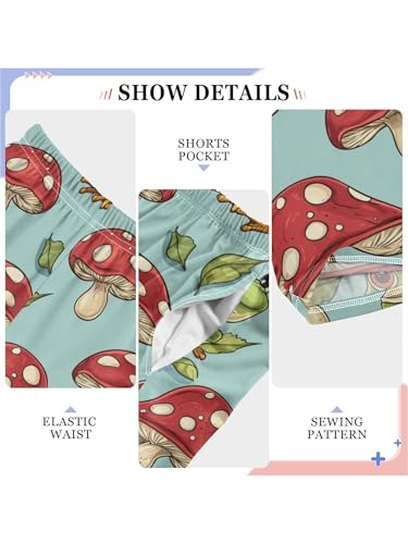 Green Frog and Red Mushroom Boys Pants for Kids Jogger Pants with Pockets S4