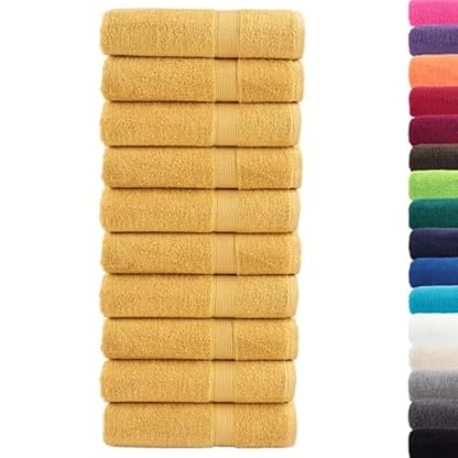 Premium-Duschhandtücher SOLUND 10 Stück Gold 70 x 140 cm 600 g/m²-Handtücher – Premium-Jumbo-Badetuch – Baumwolle, sehr saugfähig und schnell trocknend, extra großes Badetuch – superweiches Handtuch – Bild 4