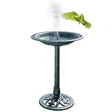 LEADZM Abreuvoir Oiseaux Exterieur - Bain d'oiseaux avec Fontaine à énergie Solaire, Ré...