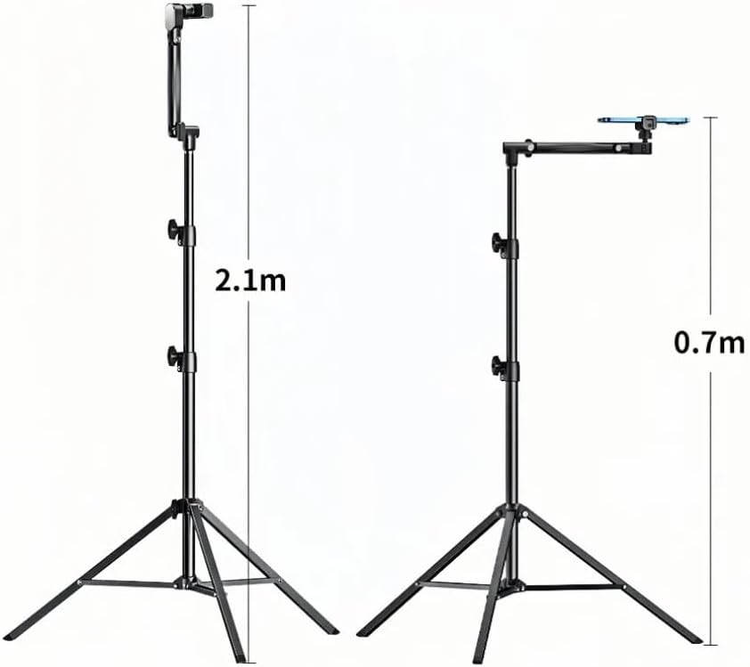Phone Tripod，82" Tall Adjustable and Stable Tripod,Flexible Gooseneck Can Shoot on The top and Multi-Angle,for Video Recording/Selfies/Live Stream/Vlogging
