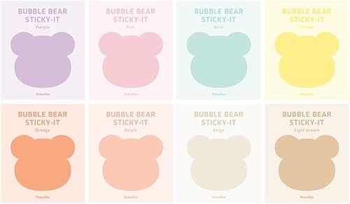 Miniatura 11 de Monolike Point Sticky-it - Juego de 8 blocs de notas autoadhesivos, 30 hojas Punto,Oso de burbujas,Punto Ver.2,Forma Inforgráfica,Silueta
