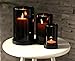 Produktbild CeleBig® Windlicht 1er Set (3 Gläser) mit Meereslicht-Effekt | Lichtermeer | Kerzenhalter mit Windlicht | Windlicht mit Glaszylinder | Kerzenständer Schwarz | Windlicht Set | Geschenkartikel
