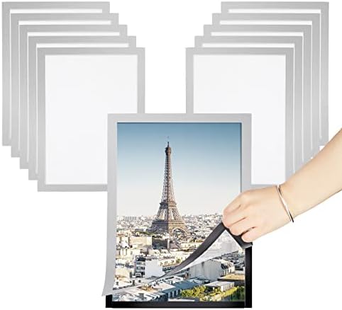 Lot De 6 Cadres Magnétiques A4 Noirs – Cadres Pliables Auto-Adhésifs Avec Aimants – Affichage Photos, Posters, Avis, Menus, Certificats