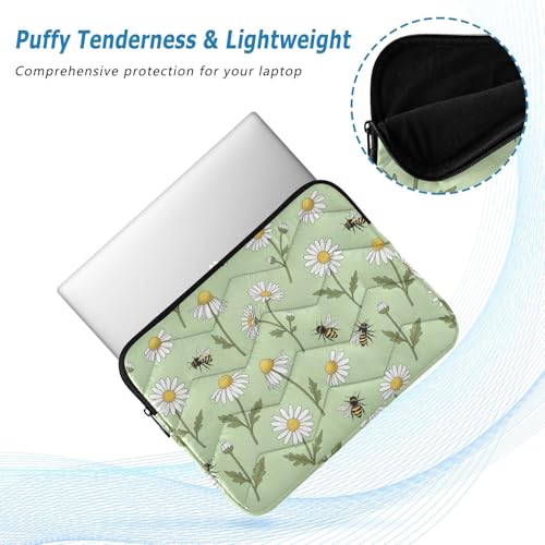 Funda para portátil 15-16 pulgadas Daisy Flower Bee Green miniatura 5