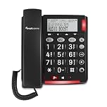 Amplicomms Bigtel 48 Big Button Phone Loud Sound Corded Landline Phones with Hands-free function, Large display, Audio Boost and Extra Loud Ringers, Hearing Aid Compatible Telephone