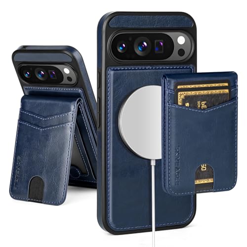 SkyEagle Compatible with Magsafe 2 in 1 Detachable Google Pixel 10 Pro XL 5G Wallet Case with Card Holder Women Men,Magnetic PU Leather RFID Blocking Shockproof Flip Kickstand Credit Slots,Blue by SkyEagle - Used condition - US$16.34