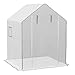Produktbild Outsunny Ersatzfolie Gewächshausfolie mit UV-Schutz, Seitenfenster, Rolltür, Ersatzabdeckung, PE-Folie für Tomatenhaus, Treibhaus, Weiß, 140 x 143 x 190 cm