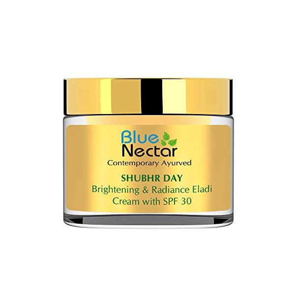 Blue-Nectar-Brightening-and-Radiance-Eladi-Cardamom-Cream-with-SPF-30-Women-50-g Blue Nectar Face Moisturizer with SPF 30 for Sun Protection | Plant Based Day Suncreen Face Cream for Women for Use as Facial Moisturizer for All Skin Types (19 Herbs, 1.7 Oz)