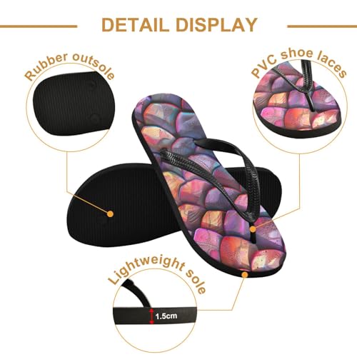 Mens Flip Flops Dragon Scales ColorfulSandal Flip Flops for Women Summer Beach Slipper 214B27712