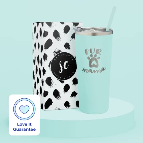 Fur Mama Insulated Stainless Steel Tumbler With Lid And Straw - Personalized Insulated Travel Mug For Wine, Coffee, Water - Dog Mom Gift, Dog Owner, Dog Lover - For The Kitchen Or On-The-Go! #TOP5