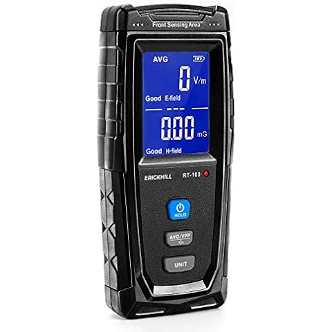 ERICKHILL EMF Meter, Rechargeable Digital Electromagnetic Field Radiation Detector Hand-held Digital LCD EMF Detector, Great Tester for Home EMF Inspections, Office, Outdoor and Ghost Hunting Cover