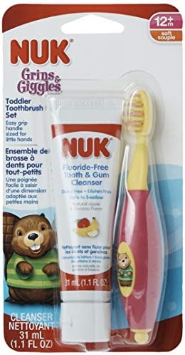 Amazon Com Nuk Toddler Tooth And Gum Cleanser With Toothpaste Colors May Vary 1 Set Beauty Personal Care