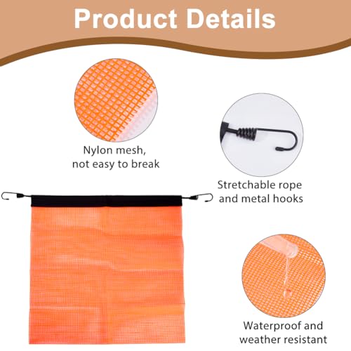 DICOSMETIC 8 Stück Sicherheitsflaggen Set Orange Rote Mesh Warnflaggen mit Haken Übergroße Verkehrssicherheitsflagge für Anhänger Pilotfahrzeuge 46.5x46.2cm (18x18in)