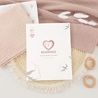 Bearmoss Moltontücher Baby 100% Baumwolle Weiche Spucktücher Baby,Atmungsaktiv und Extrem Saugfähig Musselin Tuch für Saugstark Mulltücher 6er 60x60 cm (Rosa Herz) – Ansicht 7