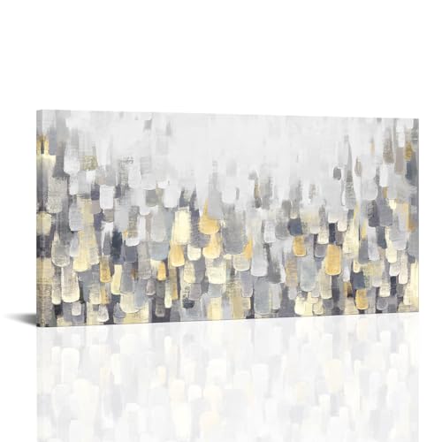 LoveHouse Abstract Canvas Wall Art Grey Gold Painting Pictures Prints