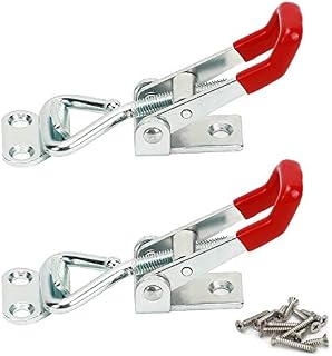 Adjustable Toggle Catch Latch Clamp, Toggle Catch Latches, 100KG/220lbs Holding Capacity Heavy Duty Toggle Latch Hasp Clamp for Door, Box Case Trunk, Smoker Lid - Includes Screws (2 Pieces)
