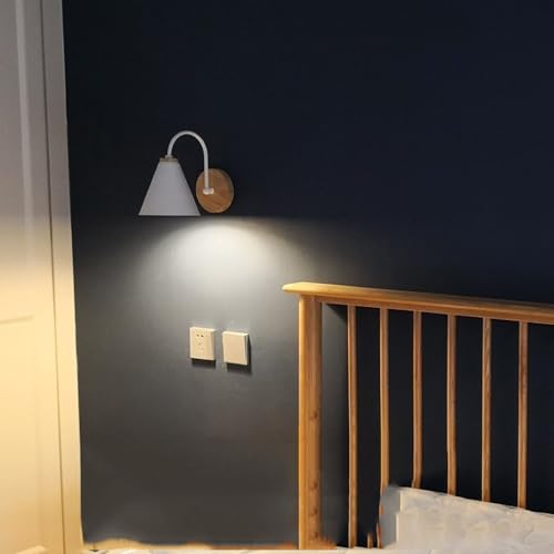 Luces de dormitorio con aplique de madera curva e iluminación LED 5