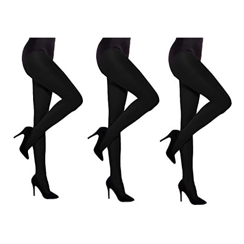 Thick Opaque Women Tights 60 denier Aurellie - 3 PACK Black (Black, Small) Cover