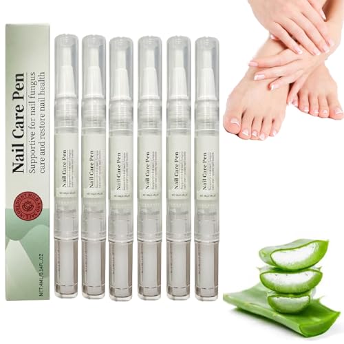 Mullend Nail Care Pen Fungus, Mullend Nail Care Pen, Toenail Fungas Treatmant, Natural Ingredients Nail Treatment Extra Strong, Nail Strengthener With Tea Tree Oil, Vitamin E & Aloe Vera (6PCS)