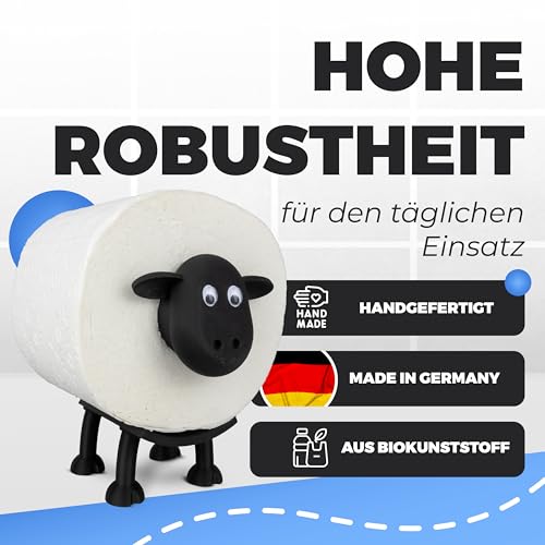 LAYERSMITH® Schaf Toilettenpapierhalter 3er [DAS ORIGINAL] Stapelbar für 42mm Rollen - Perfekt als Deko für Toilettenpapier, Klorollenhalter, Klopapierhalter oder als Geschenk - Emma, Dori & Flocke