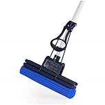 CleanAid OneTouch Easy Balai Lave Sol - Serpillière éponge avec manche télescopique, essoreuse intégrée et éponge PVA hautement absorbante - Serpillière pour la cuisine, la salle de bain et la maison.