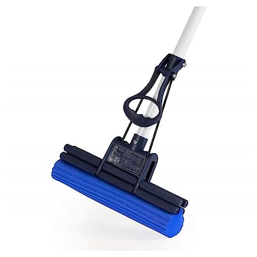 CleanAid Easy PVA Schwammmopp – Alternative zum Bodenwischer | Extra Saugstarker Schwamm Mop mit One-Touch Auswring-System | Wischmopp ohne Eimer & Teleskopstiel | Für Laminat, Parkett & Fliesen