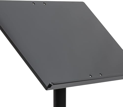 Miniatura 6 de Podio de acrílico, portátil, para escuela, iglesia, conferencia, atril ajustable de 30-90 acrílico de escritorio (poste simple, negro)