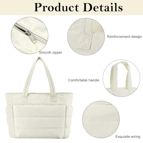 Image of PALAY Tote Bag for Woman Lighweight Puffy Laptop Hand Bag Travel Quilted Women Handbags Carry-On Bags for Travel, Gym, Work, School