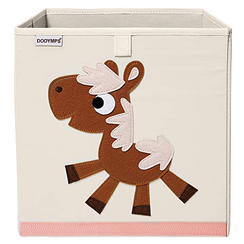 Image of DODYMPS Foldable Animal Toy Storage Bins/Cube/Box/Chest/Organizer for Kids & Nursery, 13 inch (Horse)