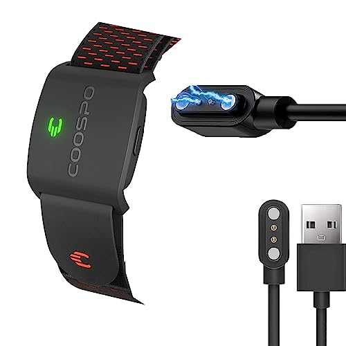 Compatibile con caricabatterie COOSPO HW9, Blueshaweu 2 pin magnetico USB di ricambio compatibile con COOSPO HW9 cardiofrequenzimetro braccio/MOOFIT HW401 fascia da braccio per cardiofrequenzimetro