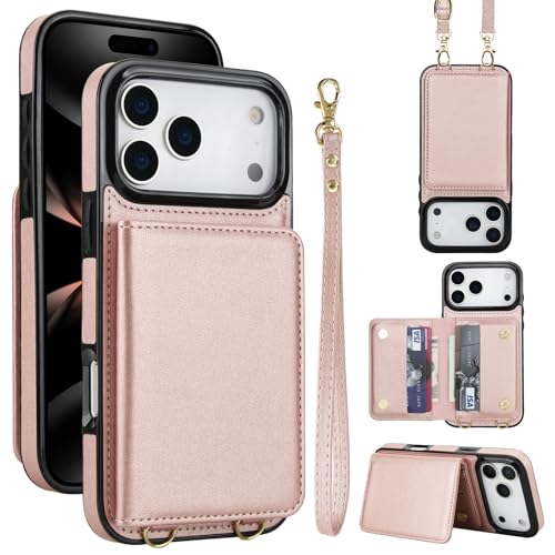 Étui portefeuille iPhone Air or rose idéal pour toutes vos sorties