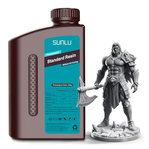 SUNLU Standard 3D Printer Resin Plus, Fast-Curing Photopolymer Resin for LCD/DLP/SLA Printers, 395-405nm UV, Low Shrinkage and High Precision, Dark Grey 1KG