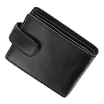TECPEX Genuine Leather Wallet Men's, RFID Blocking Purse Slim Bifold Design with Multi Card Slots, Coin Pocket, ID Windows, and Zipper Pocket (Jet Black)