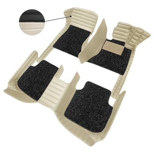 Image of Premium 9D Car Foot Mats |Waterproof & Dustproof | Anti-Skid Floor Mats for Car | Easy to Clean | Luxury Car Interior Mats Compatible with Maruti Suzuki Dzire 2024 - Beige Beige
