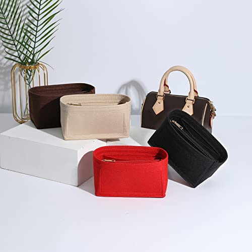 Doxo Purse Organizer Insert For Handbags Tote &Felt Organizer Bag In Bag Fit Lv Neverfull Speedy Onthego(Brown,S) #TOP6